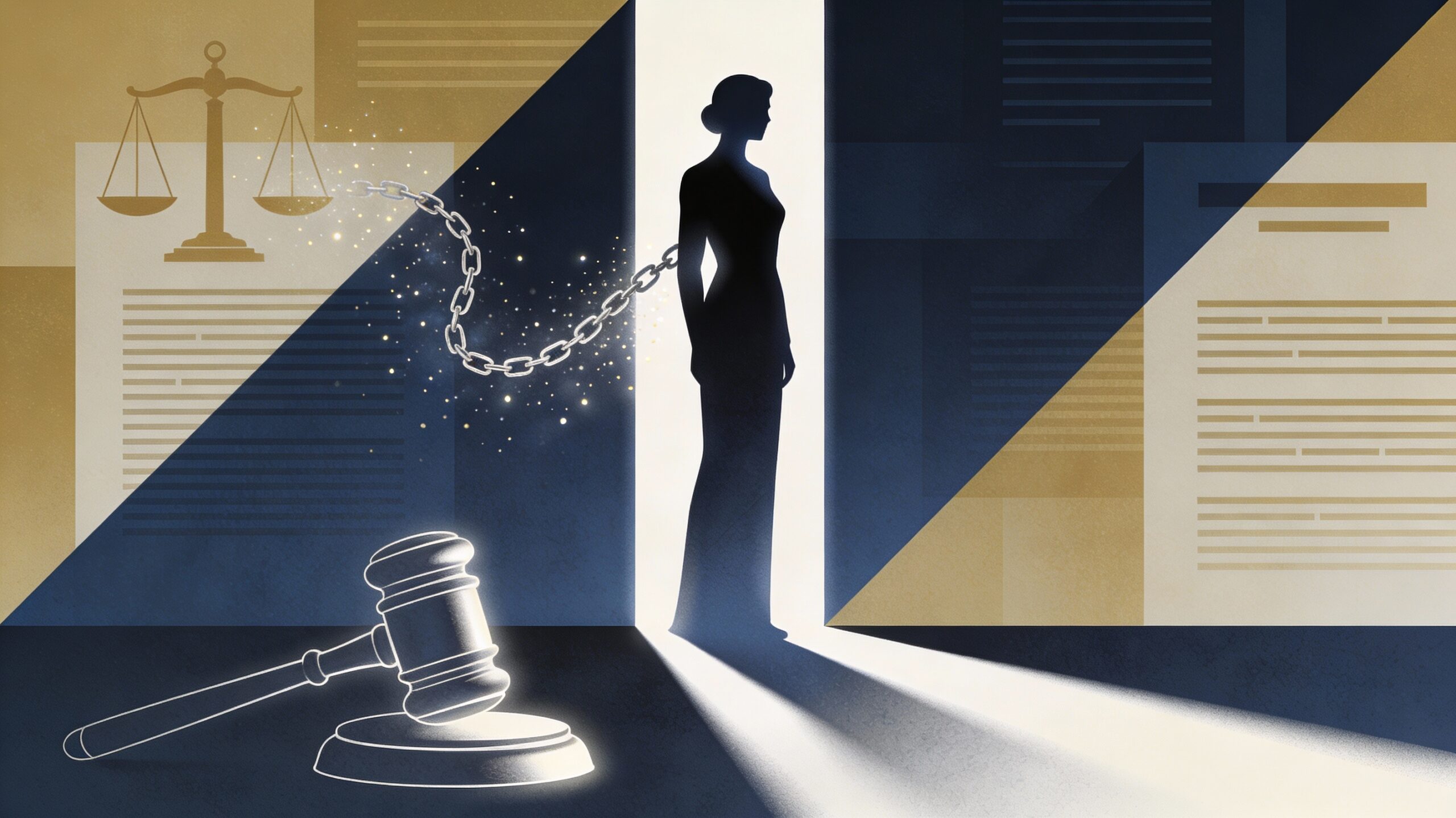 התמונה מתארת מצב בו אישה אשר נקלעה לחובות בשל אלימות פיזית או כלכלית שנכפתה עלייה וכיצד חוק חדלות פירעון יכול לסייע לנשים במצבים כאלה לקבל הפטר מהחובות